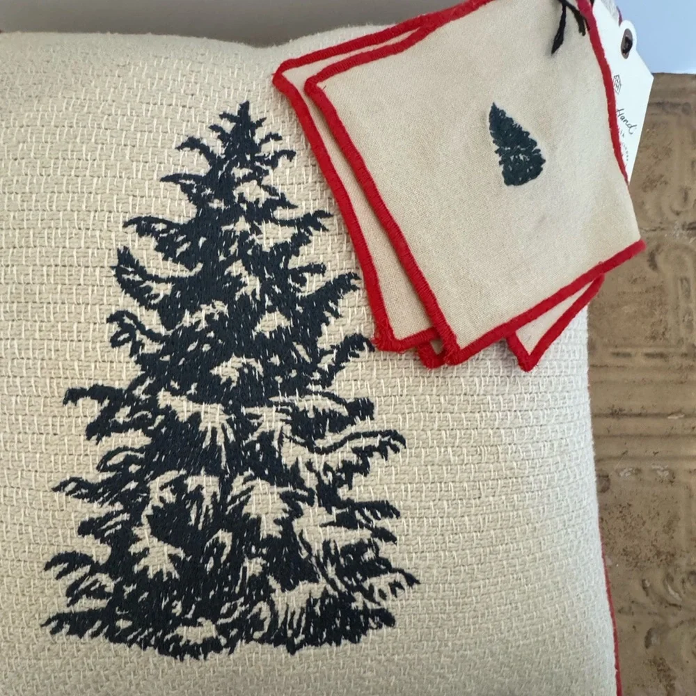 Hearth & Hand Tree Icon Pillow and Cocktail Napkins